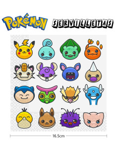 20 Servilletas Pokémon