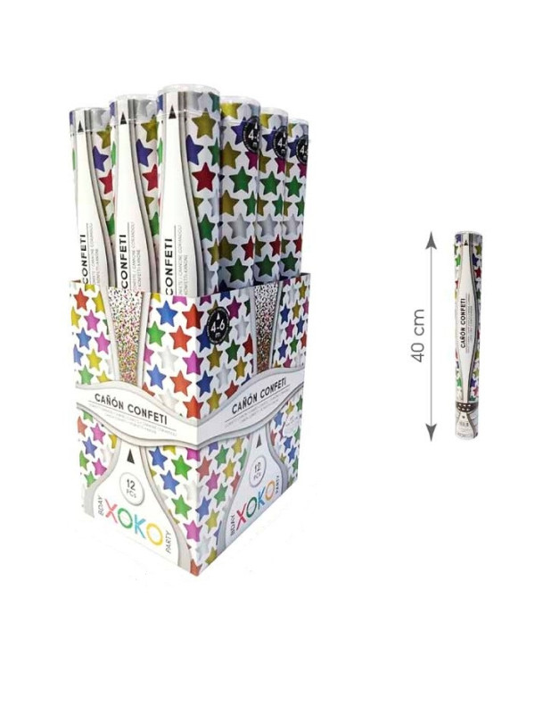Cañón confetti estrellas 40cm