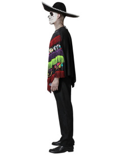 Poncho esqueleto Catrin adulto 2