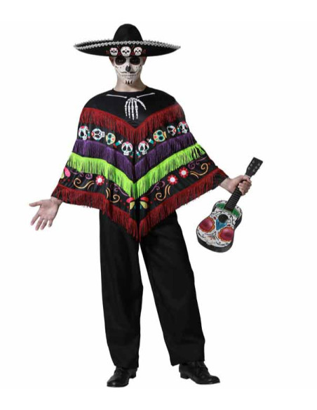 Poncho esqueleto Catrin adulto