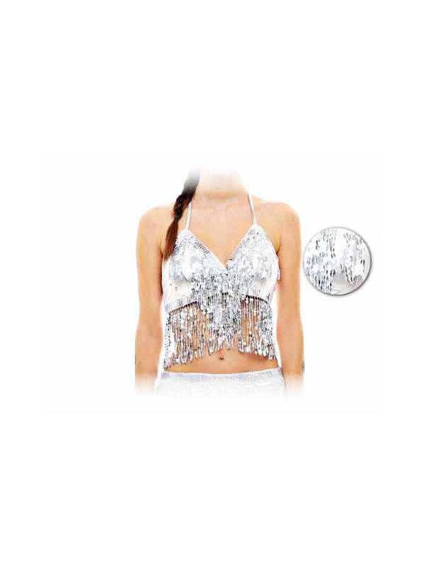 Top Lentejuelas para danza plata