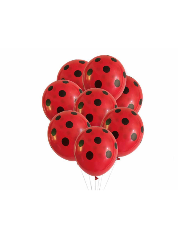 Pack globos lunares rojo negro