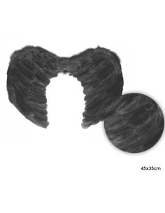 Alas de plumas de color negro