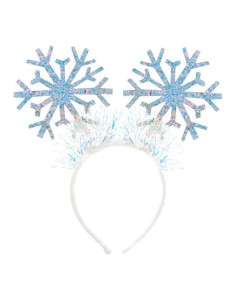 Diadema copos de nieve irisados