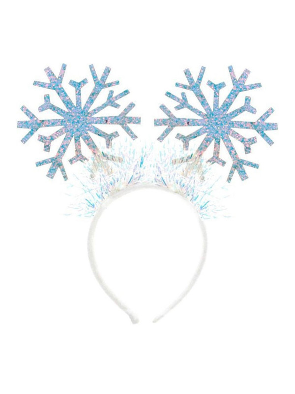 Diadema copos de nieve irisados