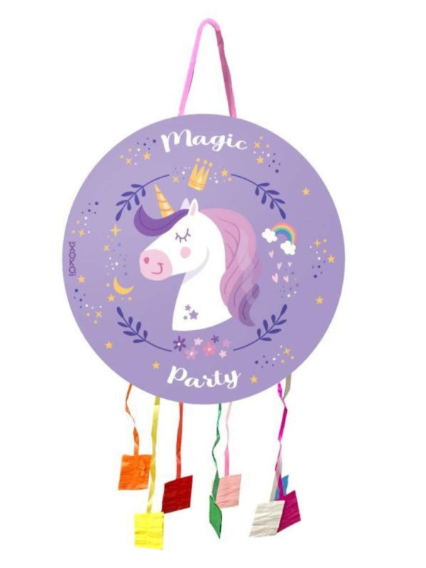Piñata unicornio lila
