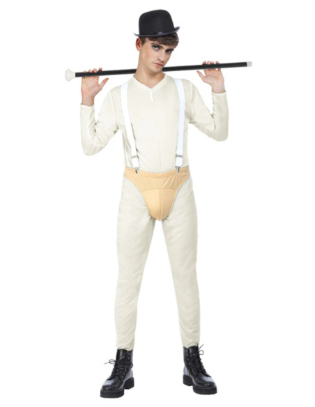 Disfraz naranja mecánica hombre detalle