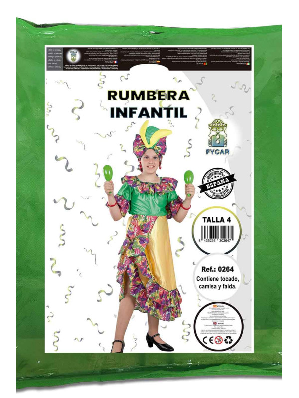 Disfraz rumbera para niña
