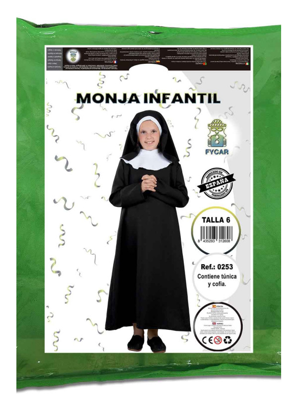 Disfraz de monja para niña