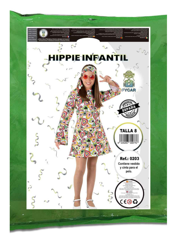 Disfraz hippie años 70 niña