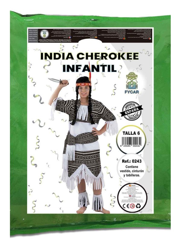 Disfraz India cherokee para niña