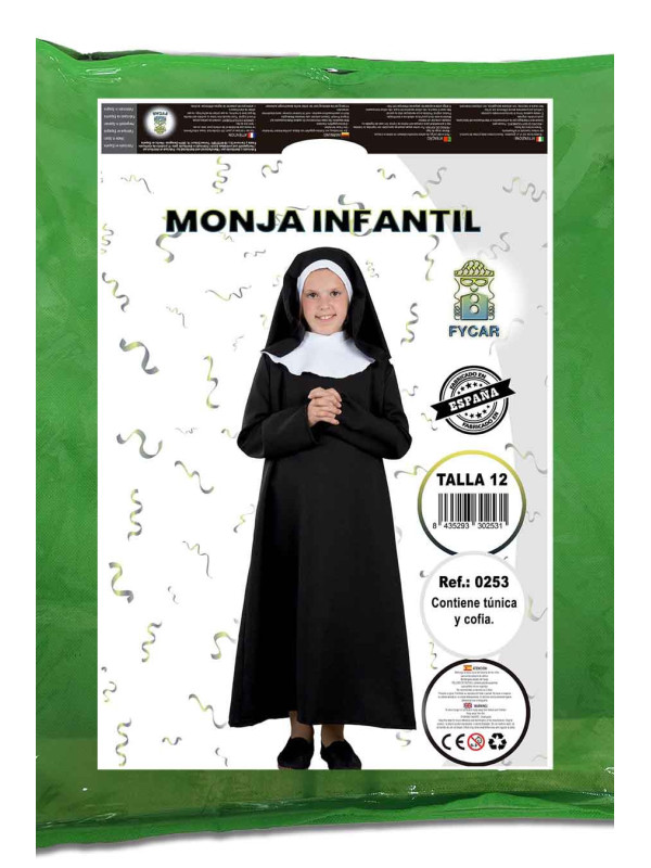 Disfraz de monja para niña