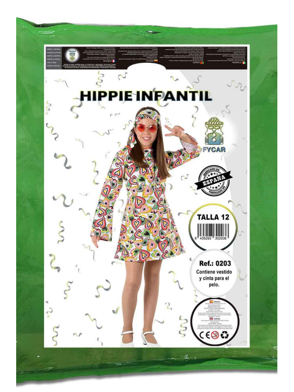 Disfraz hippie años 70 niña