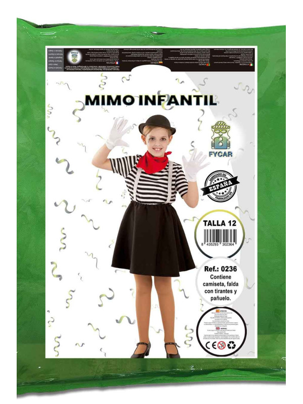 Disfraz de Mimo para niña
