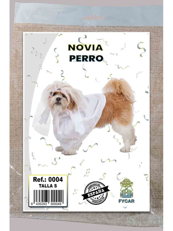 Disfraz de novia para perro