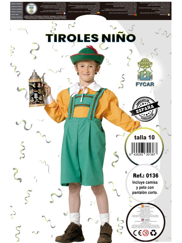 Disfraz tirolés infantil