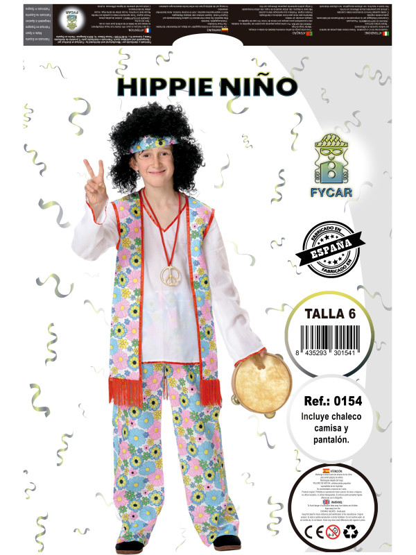 Disfraz hippie niño