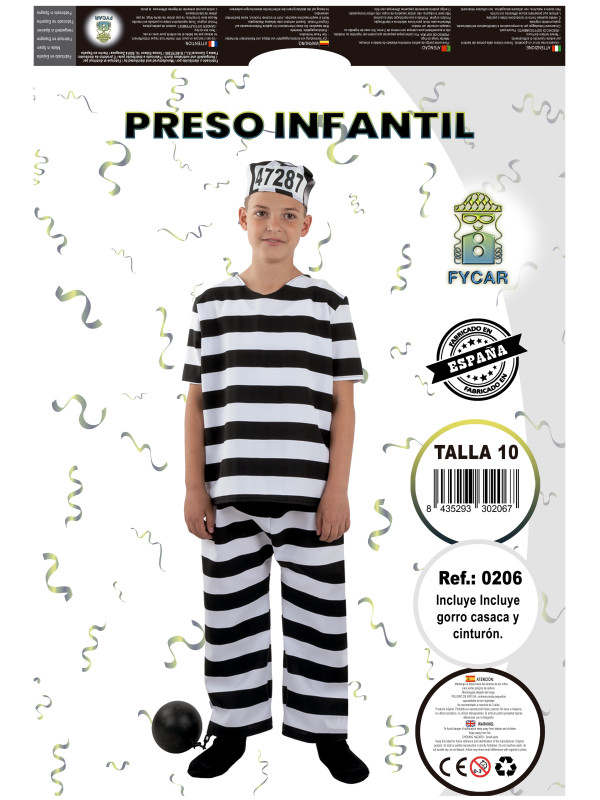 Disfraz preso infantil