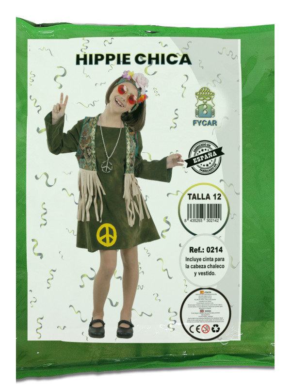Disfraz de Hippie pacifista para niña