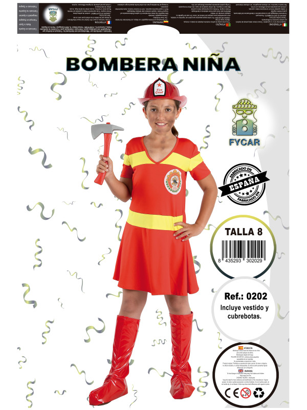 Disfraz bombera niña