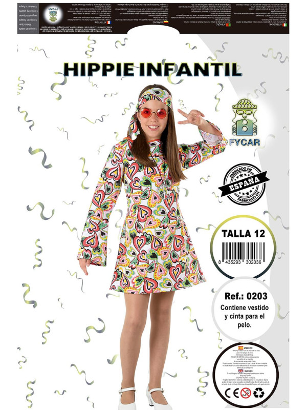 Disfraz hippie años 70 niña