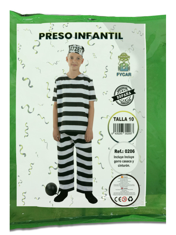 Disfraz preso infantil