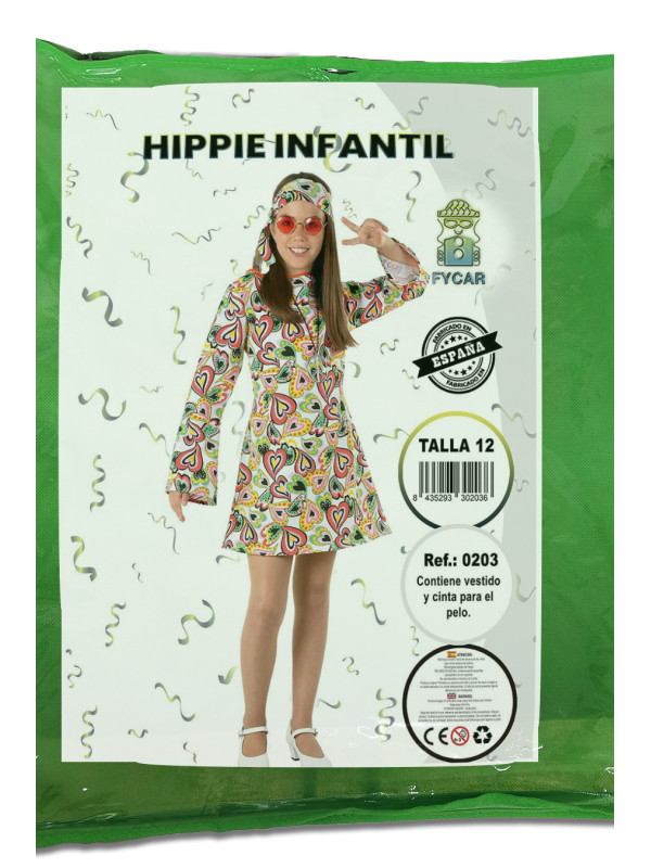 Disfraz hippie años 70 niña
