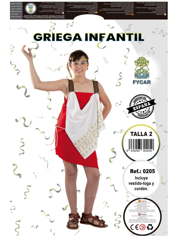 Disfraz griega infantil