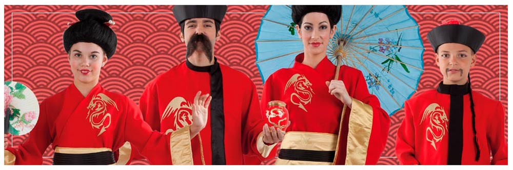Disfraces de chinos en grupo