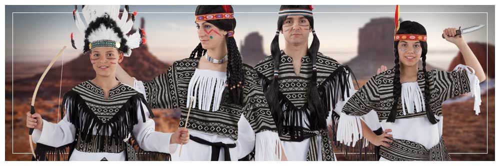 Disfraces en grupo de indios